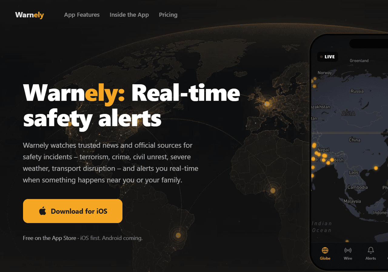 Warnely - real-time safety alerts